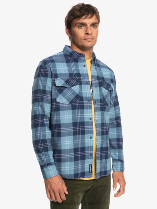 Hommes Quiksilver chemise à manches longues stretch harelaw D6PT1509 lièvre bleu provençal