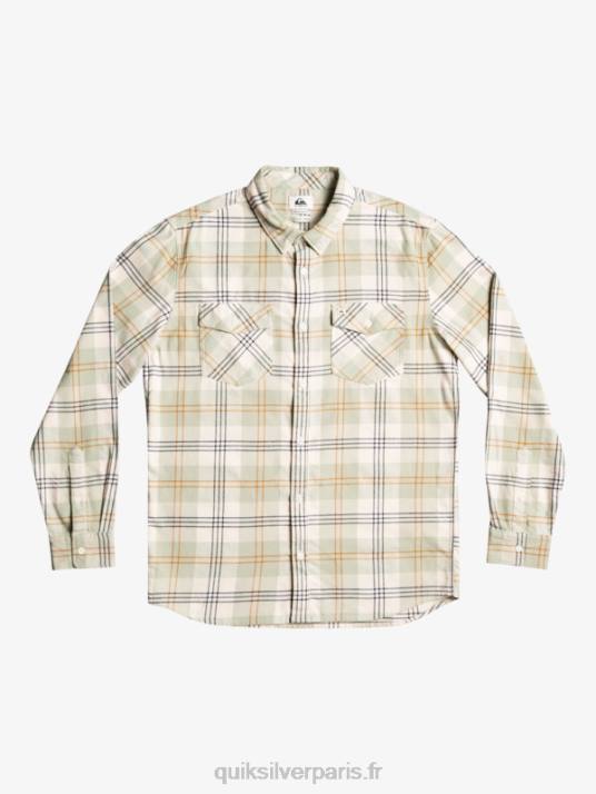 Hommes Quiksilver chemise à manches longues stretch harelaw D6PT1510 lièvre sauge du désert