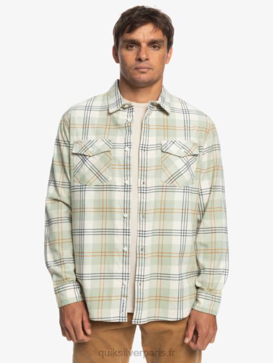 Hommes Quiksilver chemise à manches longues stretch harelaw D6PT1510 lièvre sauge du désert