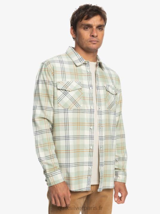 Hommes Quiksilver chemise à manches longues stretch harelaw D6PT1510 lièvre sauge du désert