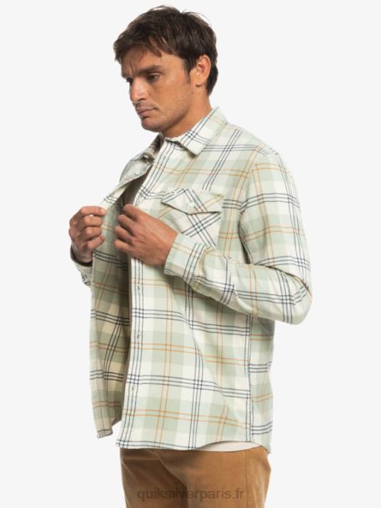 Hommes Quiksilver chemise à manches longues stretch harelaw D6PT1510 lièvre sauge du désert