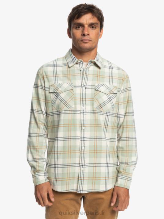 Hommes Quiksilver chemise à manches longues stretch harelaw D6PT1510 lièvre sauge du désert