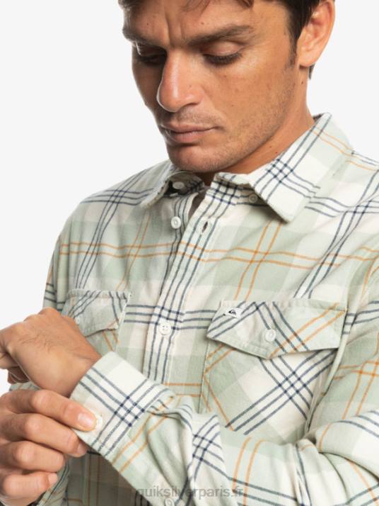 Hommes Quiksilver chemise à manches longues stretch harelaw D6PT1510 lièvre sauge du désert