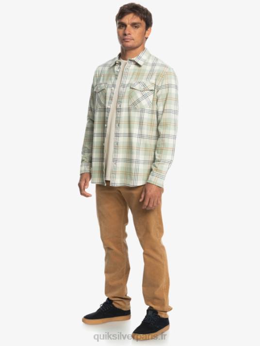 Hommes Quiksilver chemise à manches longues stretch harelaw D6PT1510 lièvre sauge du désert