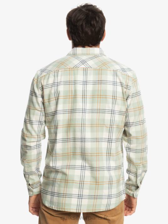 Hommes Quiksilver chemise à manches longues stretch harelaw D6PT1510 lièvre sauge du désert