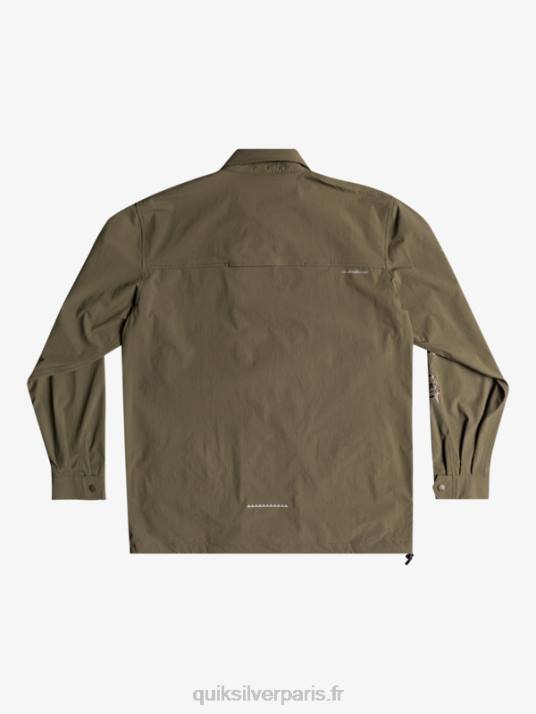 Hommes Quiksilver chemise à manches longues under sky D6PT1718 feuille de vigne