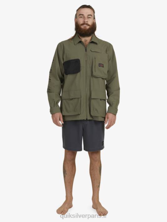 Hommes Quiksilver chemise à manches longues under sky D6PT1718 feuille de vigne