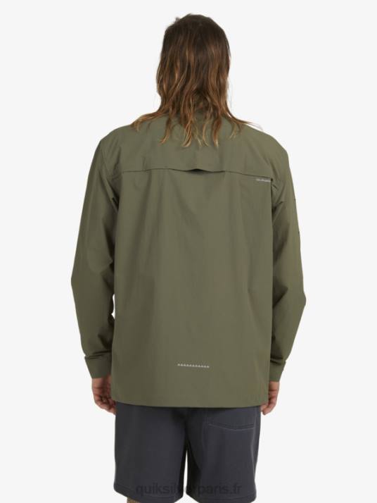 Hommes Quiksilver chemise à manches longues under sky D6PT1718 feuille de vigne