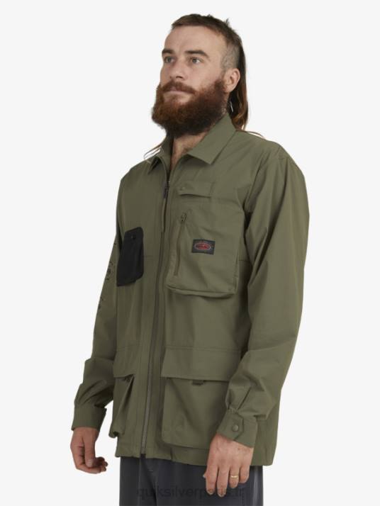 Hommes Quiksilver chemise à manches longues under sky D6PT1718 feuille de vigne