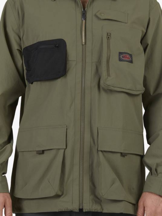 Hommes Quiksilver chemise à manches longues under sky D6PT1718 feuille de vigne