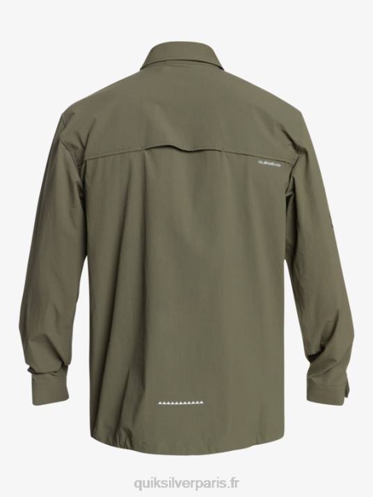 Hommes Quiksilver chemise à manches longues under sky D6PT1718 feuille de vigne