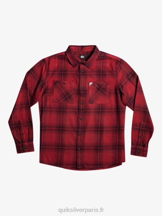 Hommes Quiksilver chemise saturne à carreaux à manches longues D6PT1691 vin rubis saturne