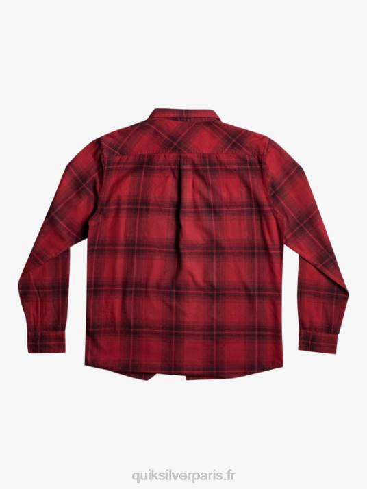 Hommes Quiksilver chemise saturne à carreaux à manches longues D6PT1691 vin rubis saturne