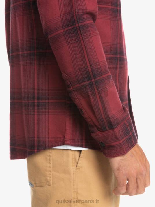 Hommes Quiksilver chemise saturne à carreaux à manches longues D6PT1691 vin rubis saturne