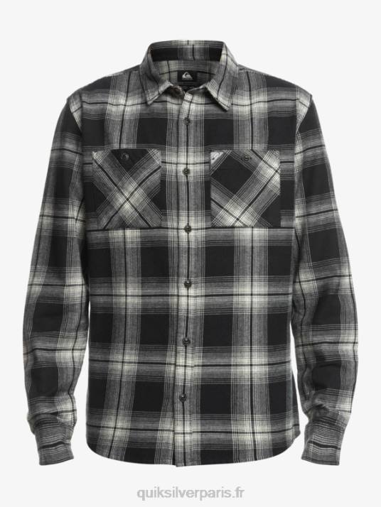 Hommes Quiksilver chemise saturne à carreaux à manches longues D6PT1692 Saturne noir