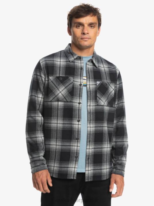 Hommes Quiksilver chemise saturne à carreaux à manches longues D6PT1692 Saturne noir