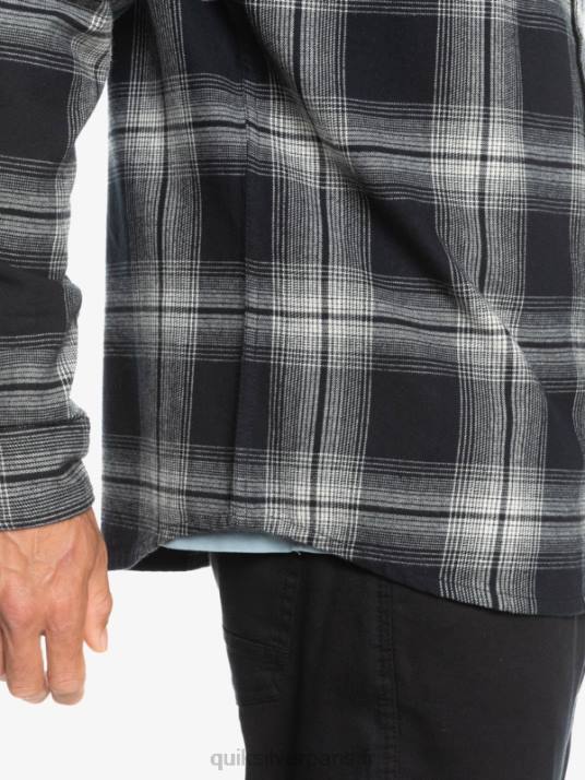 Hommes Quiksilver chemise saturne à carreaux à manches longues D6PT1692 Saturne noir
