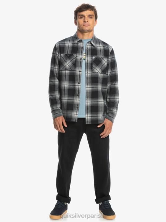 Hommes Quiksilver chemise saturne à carreaux à manches longues D6PT1692 Saturne noir