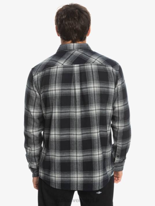 Hommes Quiksilver chemise saturne à carreaux à manches longues D6PT1692 Saturne noir