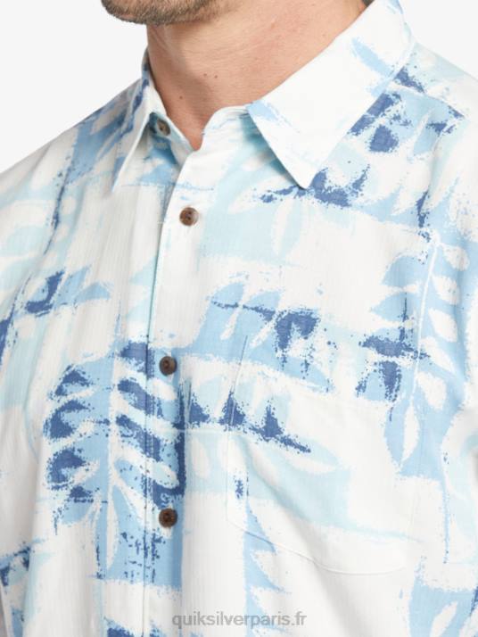 Hommes Quiksilver chemise technique manches courtes waterman canoes reef D6PT399 bleu crépuscule canoës récif w