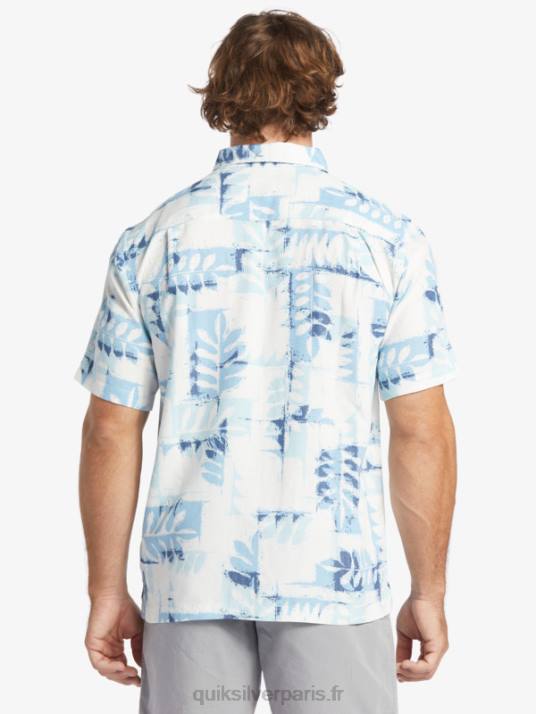 Hommes Quiksilver chemise technique manches courtes waterman canoes reef D6PT399 bleu crépuscule canoës récif w