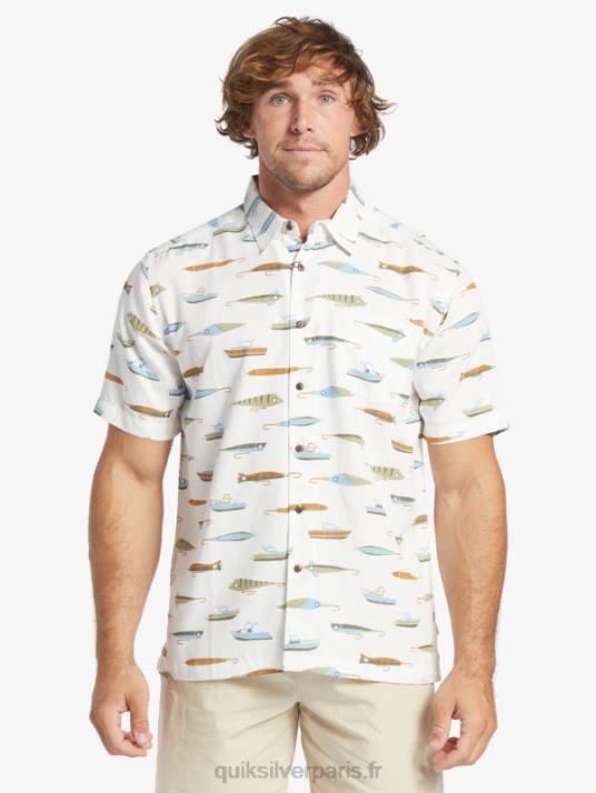 Hommes Quiksilver chemise technique à manches courtes waterman drag week D6PT440 thé glisser semaine w