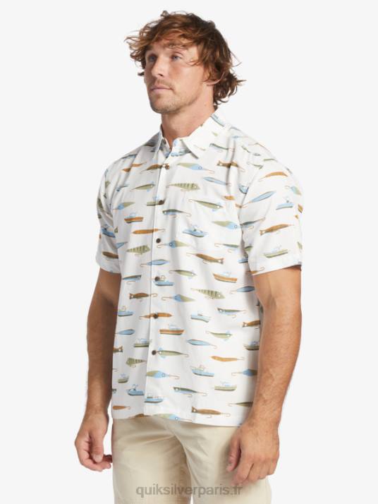 Hommes Quiksilver chemise technique à manches courtes waterman drag week D6PT440 thé glisser semaine w