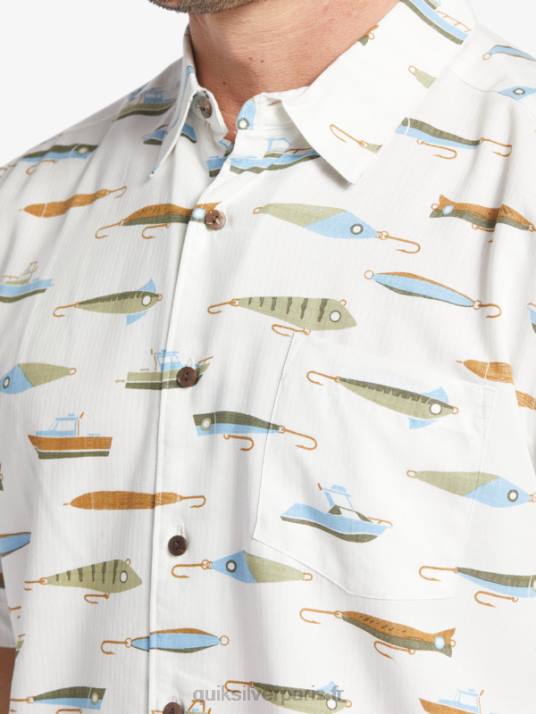 Hommes Quiksilver chemise technique à manches courtes waterman drag week D6PT440 thé glisser semaine w