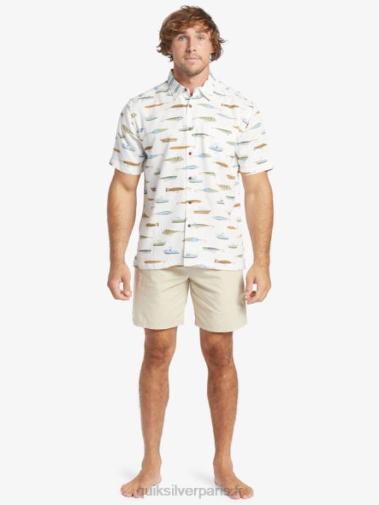 Hommes Quiksilver chemise technique à manches courtes waterman drag week D6PT440 thé glisser semaine w