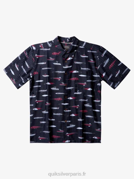 Hommes Quiksilver chemise technique à manches courtes waterman drag week D6PT441 semaine de traînée noire