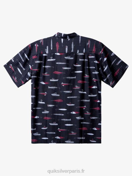 Hommes Quiksilver chemise technique à manches courtes waterman drag week D6PT441 semaine de traînée noire