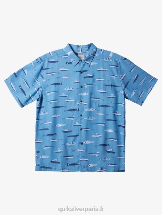 Hommes Quiksilver chemise technique à manches courtes waterman drag week D6PT442 crépuscule bleu glisser semaine w