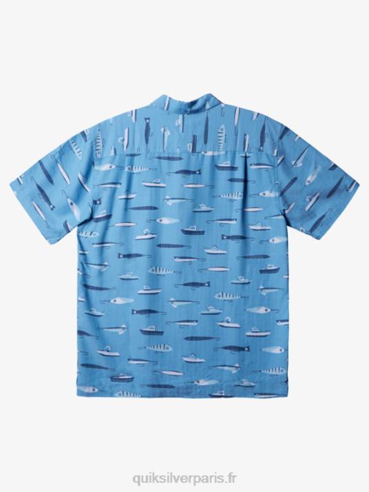 Hommes Quiksilver chemise technique à manches courtes waterman drag week D6PT442 crépuscule bleu glisser semaine w