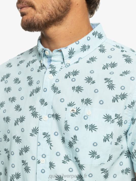 Hommes Quiksilver de l\'océan au paradis chemise à manches courtes D6PT1389 bleu ciel de l\'océan