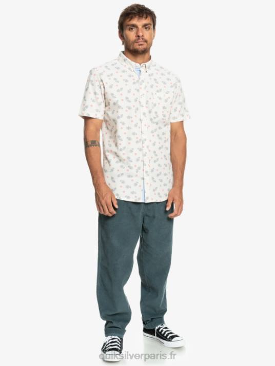 Hommes Quiksilver de l\'océan au paradis chemise à manches courtes D6PT1390 blanc de l\'océan