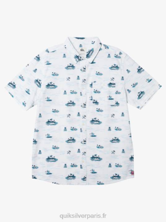Hommes Quiksilver hawaii perdu en mer chemise à manches courtes D6PT1725 blanc