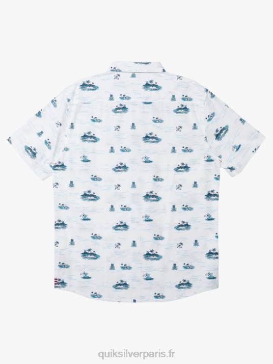 Hommes Quiksilver hawaii perdu en mer chemise à manches courtes D6PT1725 blanc