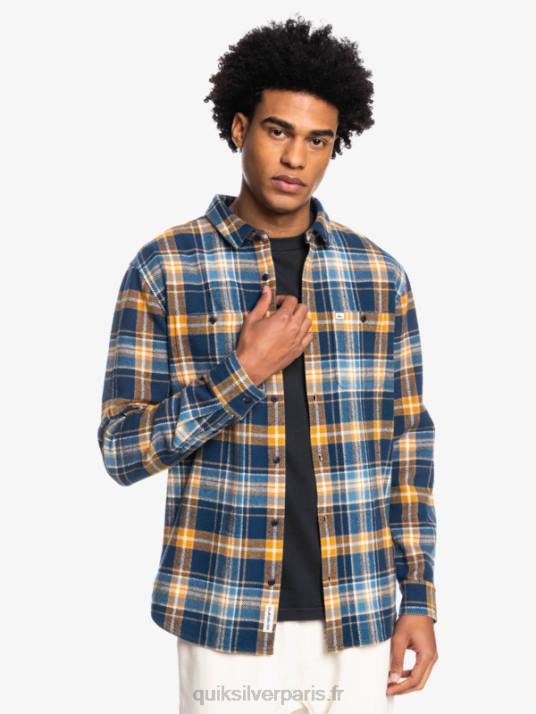 Hommes Quiksilver intrepide explorer chemise en flanelle à manches longues D6PT1770 insigne bleu intrépide
