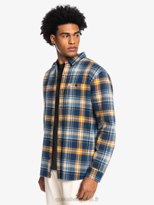 Hommes Quiksilver intrepide explorer chemise en flanelle à manches longues D6PT1770 insigne bleu intrépide