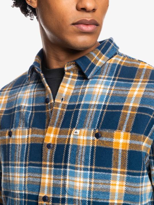 Hommes Quiksilver intrepide explorer chemise en flanelle à manches longues D6PT1770 insigne bleu intrépide