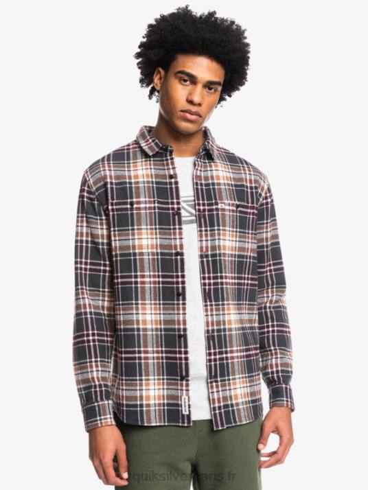 Hommes Quiksilver intrepide explorer chemise en flanelle à manches longues D6PT1771 fantôme intrépide