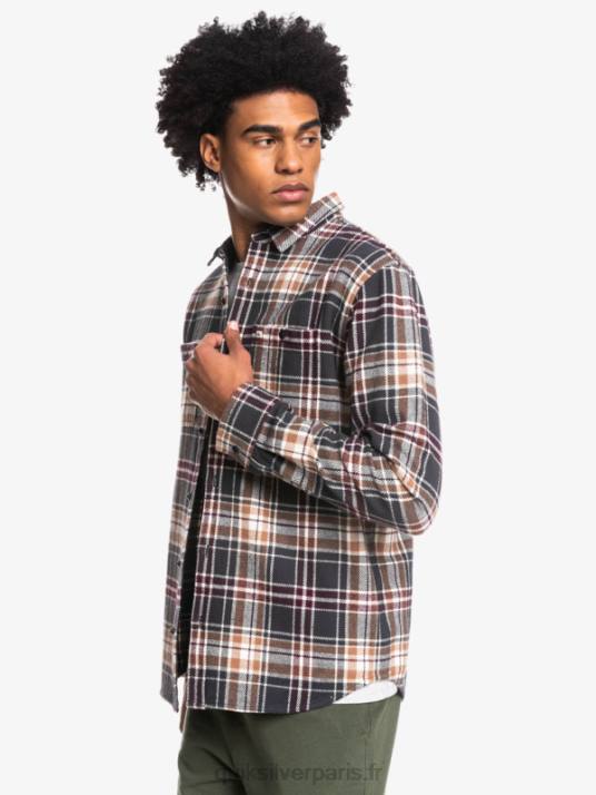 Hommes Quiksilver intrepide explorer chemise en flanelle à manches longues D6PT1771 fantôme intrépide