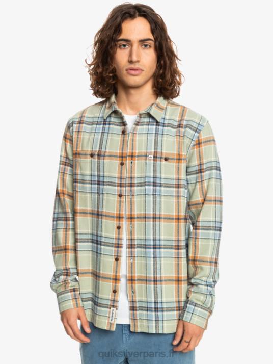 Hommes Quiksilver intrepide explorer chemise en flanelle à manches longues D6PT1772 sauge du désert intrépide