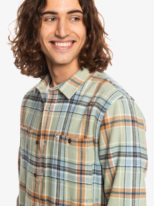 Hommes Quiksilver intrepide explorer chemise en flanelle à manches longues D6PT1772 sauge du désert intrépide