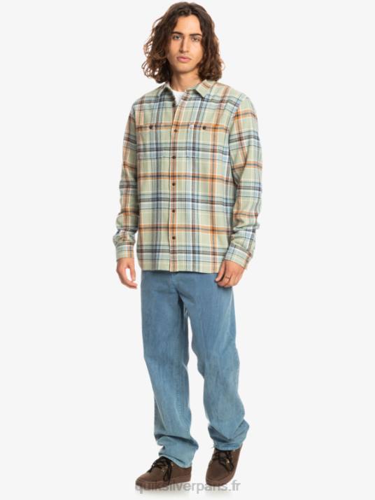 Hommes Quiksilver intrepide explorer chemise en flanelle à manches longues D6PT1772 sauge du désert intrépide
