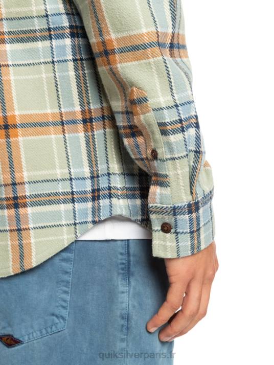 Hommes Quiksilver intrepide explorer chemise en flanelle à manches longues D6PT1772 sauge du désert intrépide