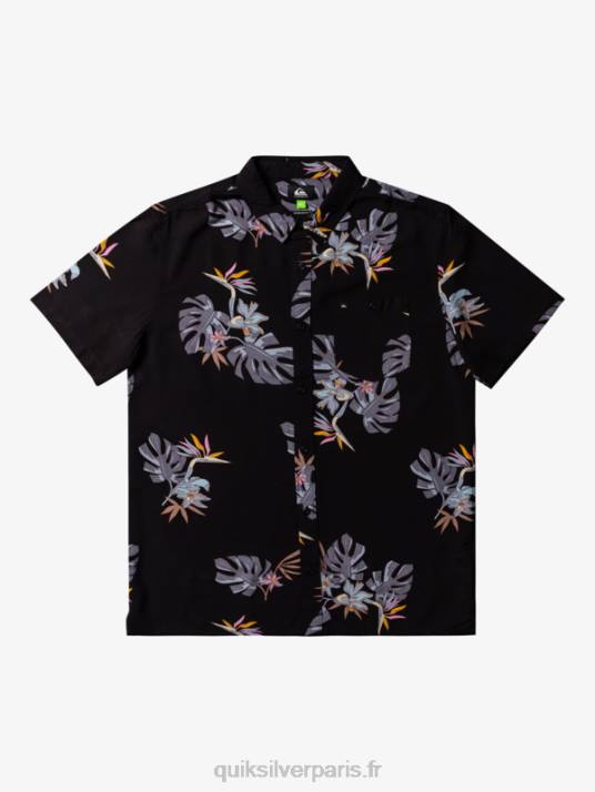 Hommes Quiksilver la chemise à manches courtes à fleurs D6PT649 fleuri noir ss