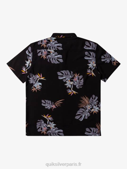 Hommes Quiksilver la chemise à manches courtes à fleurs D6PT649 fleuri noir ss