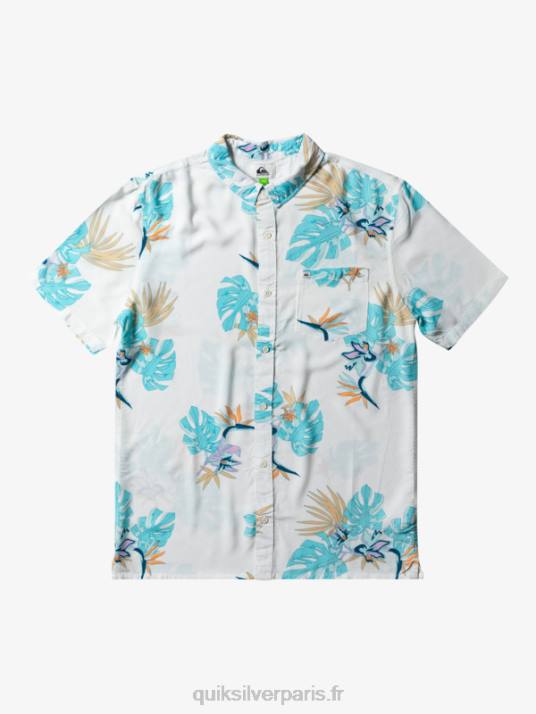 Hommes Quiksilver la chemise à manches courtes à fleurs D6PT650 fleuri blanc neige ss