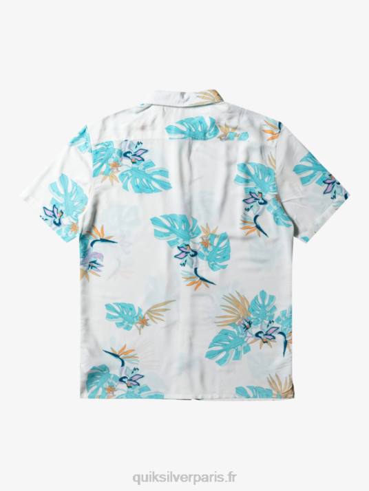 Hommes Quiksilver la chemise à manches courtes à fleurs D6PT650 fleuri blanc neige ss